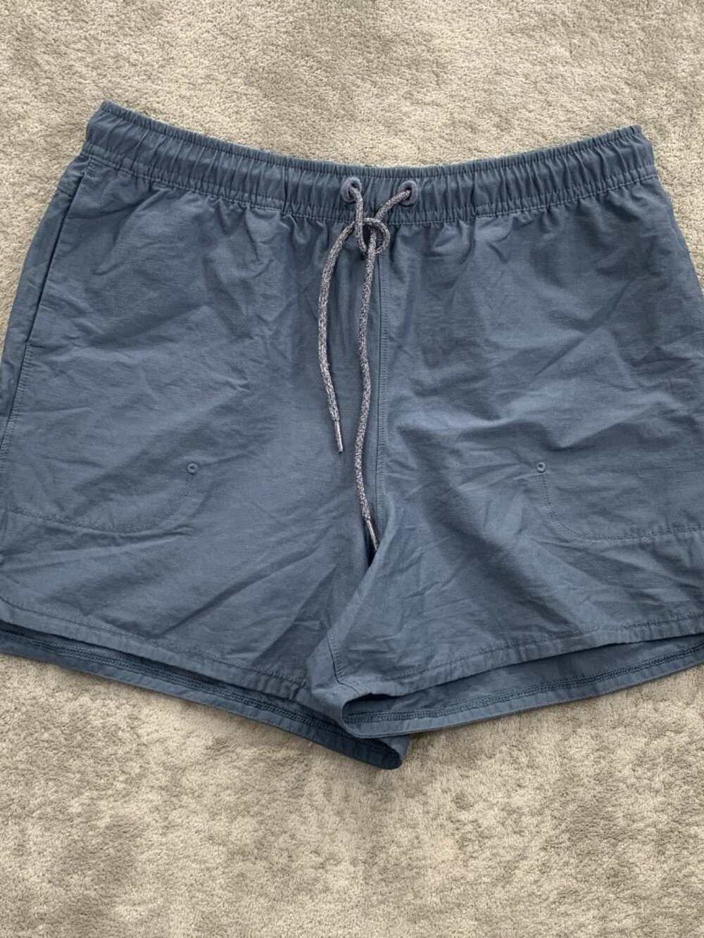 Allbirds Natural Run Shorts Women Small Blue Merino Wool Nylon Blend Drawstring